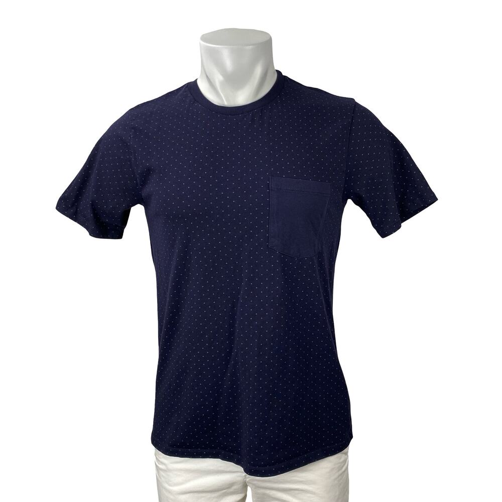 Sfera Mens Navy Blue Short Sleeve Crew Neck Pocket Regular Fit T Shirt Tee Top M